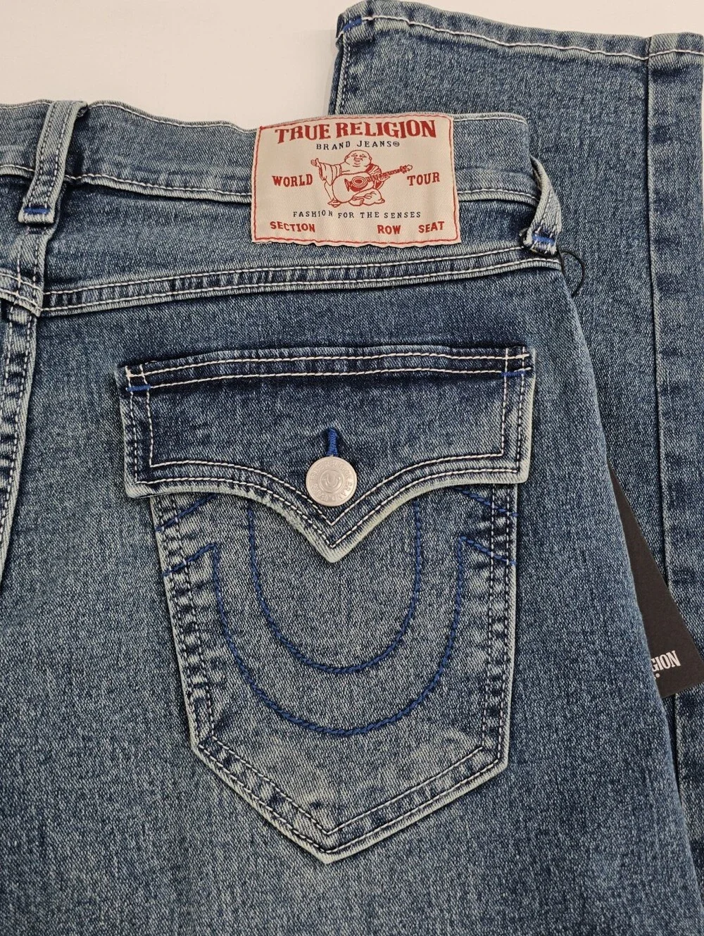 True Religion Geno SN Flap Relaxed Slim Denim Jeans World Tour Men's